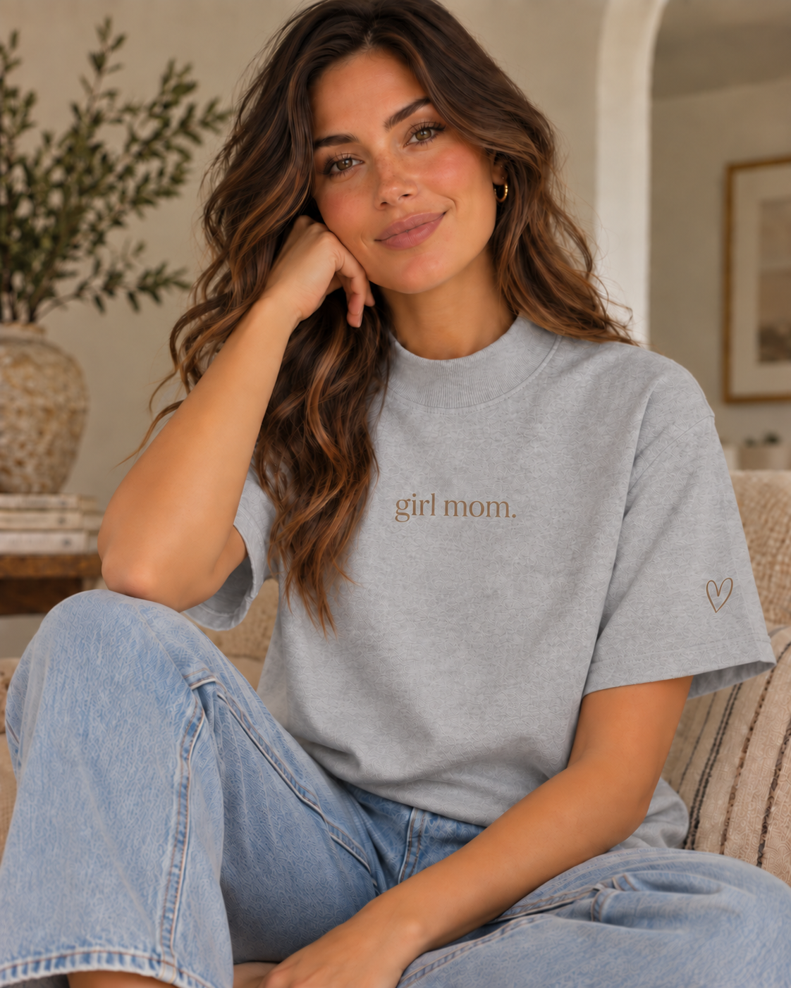 Girl Mom Mockneck Tee